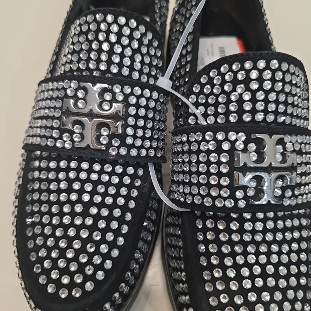 Tory Burch Crystal Lug sole loafers in Perfect black Size 5.5